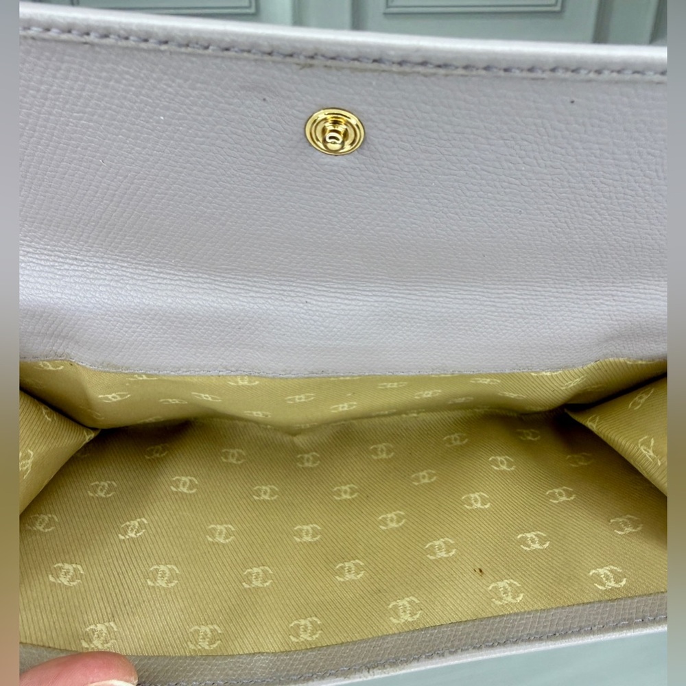 Chanel Long Wallet Light Gray Lilac Leather CC Snap Closure | Dust Bag/Shpg Bag - Picture 7 of 9